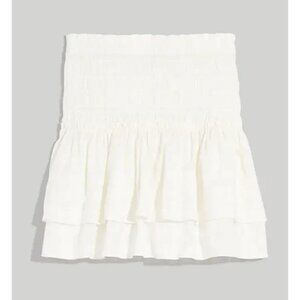 Madewell Smocked Pull On Tiered Mini Skirt Lighthouse Size M NWT $79.50